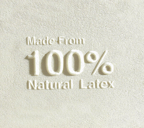100%天然乳膠鋼模，在製造的同時烙印在成品上