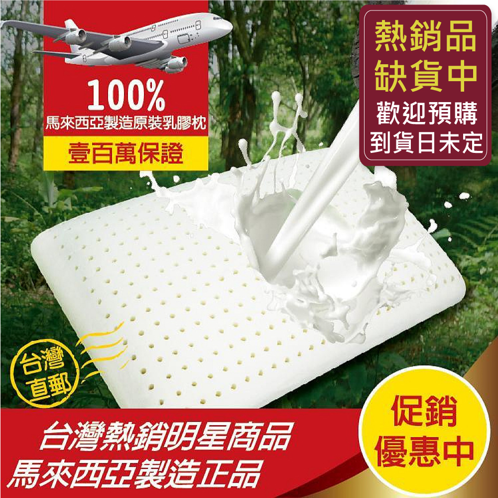 兩顆-【麵包型】天然乳膠枕頭