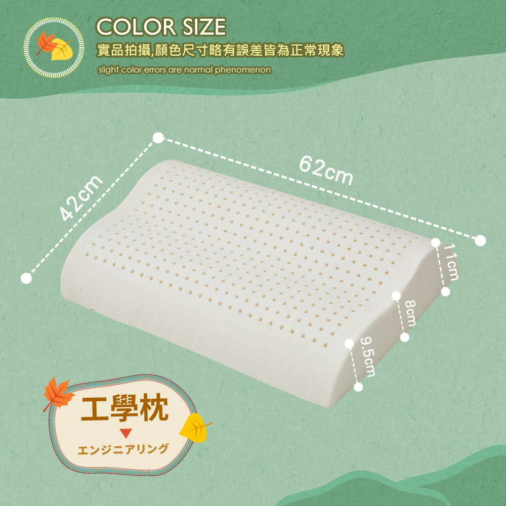 兩顆-【工學型】天然乳膠枕頭