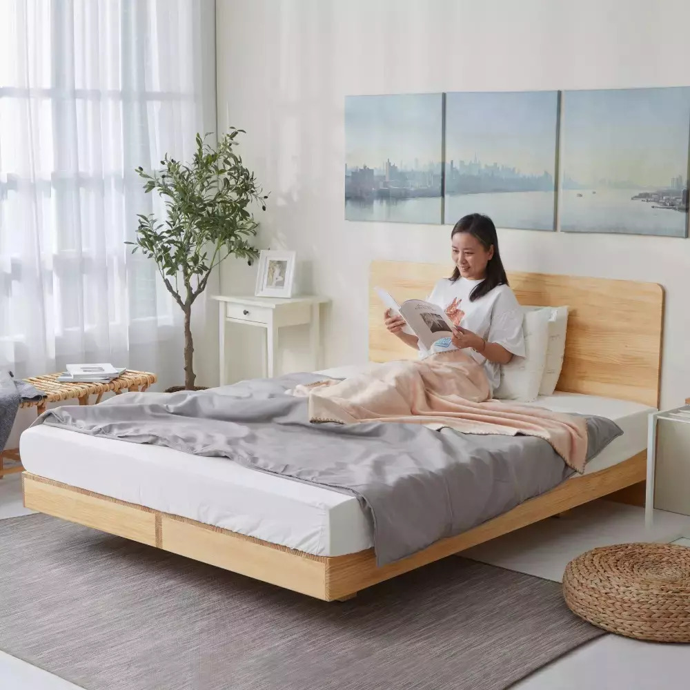 6*7尺雙人加大加長-漫步月球全實木床架-懸浮全實木床架/漂浮全實木床底(本款售價不含床頭片)